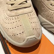 Okify Hermes Beige Breathable Perforated Sneakers Women Sneakers  - 2