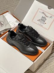 Okify Hermes Black Breathable Perforated Sneakers Women Sneakers  - 2