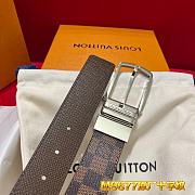 Okify Louis Vuitton Brown Damier Belt Gold/Silver Hardware 3.5cm - 6