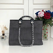 Okify CC Shopping Bag Gray Canvas and Sequins A66941 38cm - 4