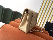 Okify CC Classic Flap Bag Beige Caviar Silver Hardware 25cm - 6