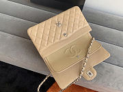 Okify CC Classic Flap Bag Beige Caviar Silver Hardware 25cm - 4