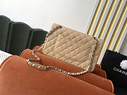 Okify CC Classic Flap Bag Beige Caviar Silver Hardware 25cm - 3