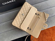 Okify CC Classic Flap Bag Beige Caviar Silver Hardware 25cm - 2