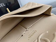 Okify CC Classic Flap Bag Beige Caviar Gold Hardware 25cm - 6
