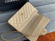 Okify CC Classic Flap Bag Beige Caviar Gold Hardware 25cm - 3