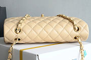 Okify CC Classic Flap Bag Beige Lambskin Gold Hardware 25cm - 3