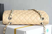 Okify CC Classic Flap Bag Beige Lambskin Silver Hardware 25cm - 2
