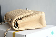 Okify CC Classic Flap Bag Beige Lambskin Silver Hardware 25cm - 5