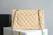 Okify CC Classic Flap Bag Beige Lambskin Silver Hardware 25cm - 4