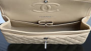 Okify CC Classic Flap Bag Beige Lambskin Silver Hardware 25cm - 6