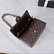 Okify CC Classic Flap Bag Dark Brown Lambskin Silver Hardware 25cm - 5