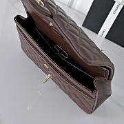 Okify CC Classic Flap Bag Dark Brown Lambskin Silver Hardware 25cm - 4