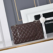 Okify CC Classic Flap Bag Dark Brown Lambskin Silver Hardware 25cm - 3