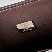 Okify CC Classic Flap Bag Dark Brown Lambskin Silver Hardware 25cm - 2