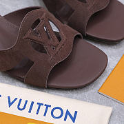 Okify Louis Vuitton Isola Dark Brown Block Heel Mule Sandals 5.5cm (has big size) - 6