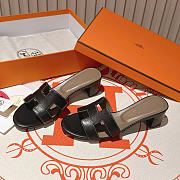 Okify Hermes Black High Heel Sandals (has big size) - 5