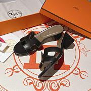Okify Hermes Black High Heel Sandals (has big size) - 4