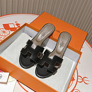 Okify Hermes Black High Heel Sandals (has big size) - 3