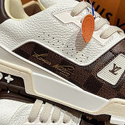 Okify Louis Vuitton Dark Brown Trainer Sneakers Unisex (has big size) - 2