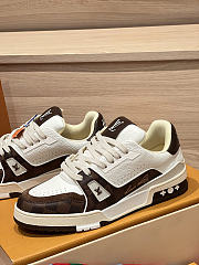 Okify Louis Vuitton Dark Brown Trainer Sneakers Unisex (has big size) - 3
