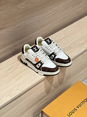 Okify Louis Vuitton Dark Brown Trainer Sneakers Unisex (has big size) - 5