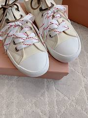 Okify MiuMiu Women Cream White Mule Sneakers 29618 - 2