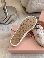 Okify MiuMiu Women Cream White Mule Sneakers 29618 - 3