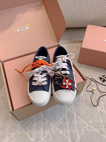 Okify MiuMiu Dark Blue Women Sneakers 29620