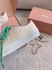 Okify MiuMiu Cream White Women Sneakers 29622 - 4