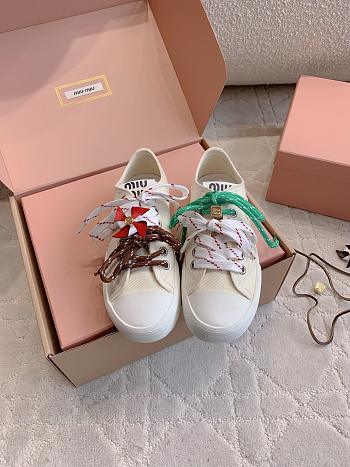 Okify MiuMiu Cream White Women Sneakers 29622