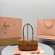 Okify MiuMiu Arcadie Leather Bag Brown 5BD282 24x11.5x5cm - 1