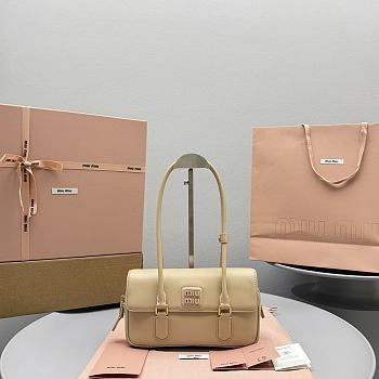 Okify MiuMiu Arcadie Leather Bag Cream White 5BD282 24x11.5x5cm