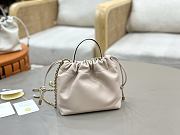Okify Chloe Icons Shoulder Chain Bag Beige Soft Leather 17x16x8cm - 3