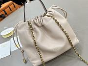 Okify Chloe Icons Shoulder Chain Bag Beige Soft Leather 17x16x8cm - 5