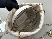 Okify Chloe Icons Shoulder Chain Bag Beige Soft Leather 17x16x8cm - 4