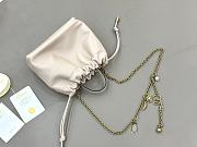 Okify Chloe Icons Shoulder Chain Bag Beige Soft Leather 17x16x8cm - 2
