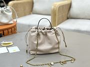 Okify Chloe Icons Shoulder Chain Bag Beige Soft Leather 17x16x8cm - 1
