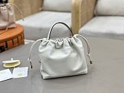 Okify Chloe Icons Shoulder Chain Bag White Soft Leather 17x16x8cm - 6