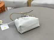 Okify Chloe Icons Shoulder Chain Bag White Soft Leather 17x16x8cm - 5