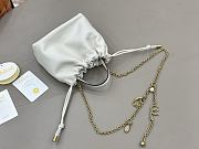 Okify Chloe Icons Shoulder Chain Bag White Soft Leather 17x16x8cm - 4