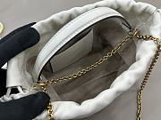 Okify Chloe Icons Shoulder Chain Bag White Soft Leather 17x16x8cm - 2
