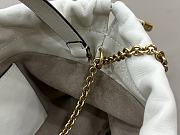 Okify Chloe Icons Shoulder Chain Bag White Soft Leather 17x16x8cm - 3