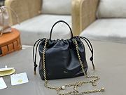 Okify Chloe Icons Shoulder Chain Bag Black Soft Leather 17x16x8cm - 1