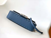 Okify Fendi Baguette Selleria Mini Bag Blue 20x13x5cm - 4