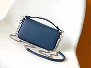 Okify Fendi Baguette Selleria Mini Bag Blue 20x13x5cm - 5