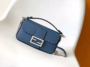 Okify Fendi Baguette Selleria Mini Bag Blue 20x13x5cm - 1