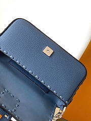 Okify Fendi Baguette Selleria Mini Bag Blue 20x13x5cm - 2
