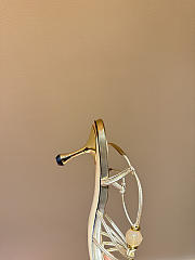 Okify Jimmy Choo Gold High Heel Sandals With Rhinestone 6.5cm (has big size) - 5