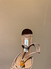 Okify Jimmy Choo Brown Suede High Heel Sandals With Rhinestone 6.5cm (has big size) - 5